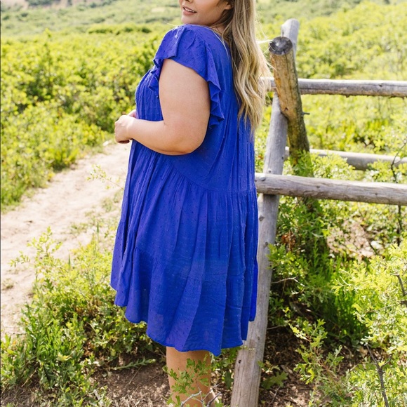 True Blue Swiss Dot Tiered Dress - Picture 10 of 13